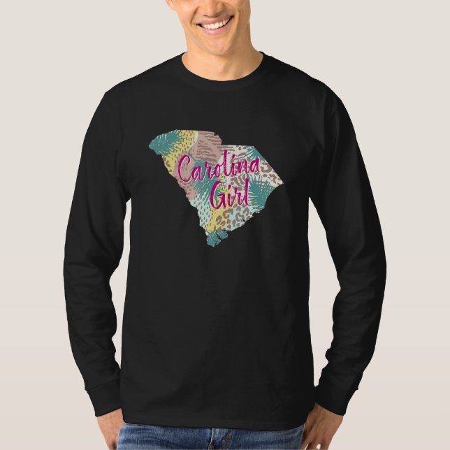 Carolina Girl Tropical Blommigt South Carolina T Shirt (Framsida)