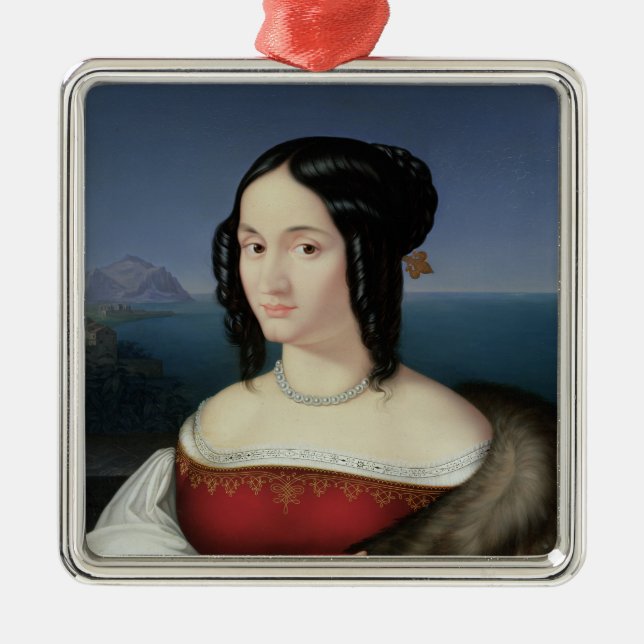 Carolina Grossi, den första frun av konstnären Julgransprydnad Metall (Framsidan)