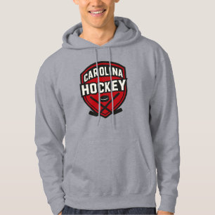Carolina Hockey Badge - Red and Black Local Hockey Hoodie