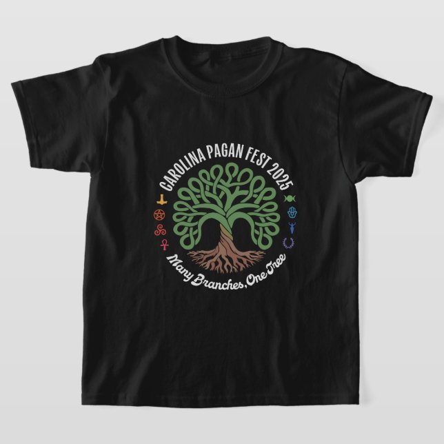 Carolina Pagan Fest 2025 Fundraiser Shirt Kids T (Laydown)