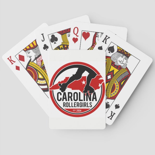 Carolina Rollergirls som leker kort Spelkort (Baksidan)