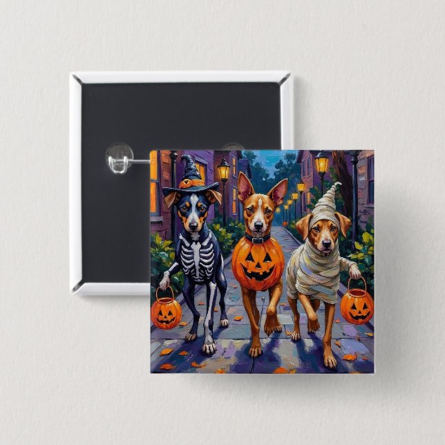 Carolina trick-or-treat i Halloween-kostym Knapp (Framsida & baksida)