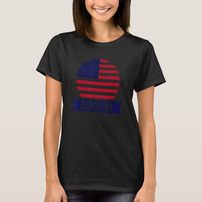 CAROLINA USA Amerikanska ställe namn US flagga 1 T Shirt (Framsida)