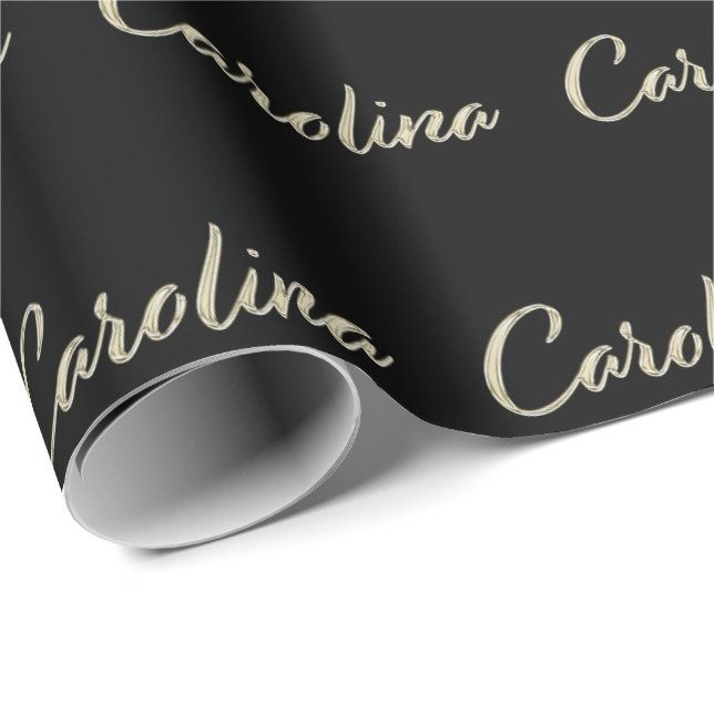 Carolina white gold Handwriting Geschenkpapier Presentpapper (Rullad Hörn)