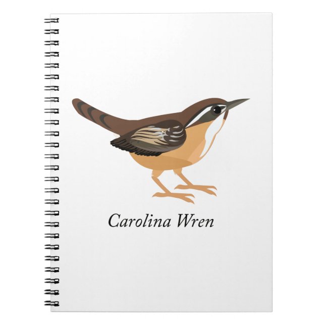 Carolina Wren Anteckningsbok Med Spiral (Framsidan)