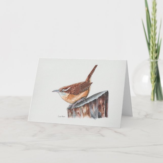 Carolina Wren Art Card Tack Kort (Framsida)