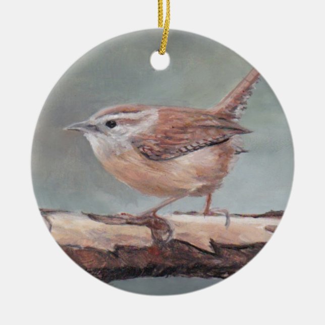 Carolina Wren Bird Art Ornament (Framsidan)