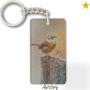 Carolina Wren Bird Painting Anpassningsbar Initial
