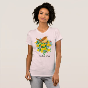 Carolina Wren Gult Jessamine Watercolor T Shirt