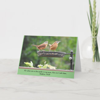 Carolina Wren Pair Blank Card Kort
