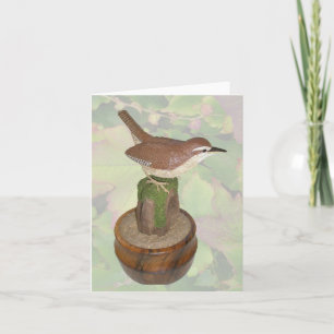 Carolina Wren Woodcarving Note Card Kort
