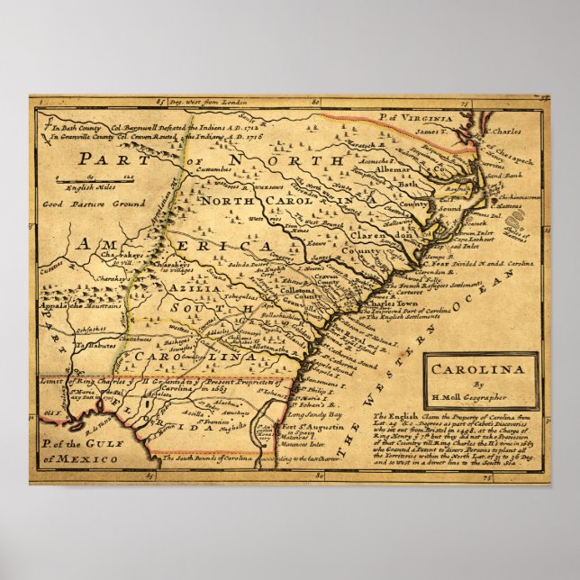 CarolinaPanoramic Karta Poster (Framsidan)