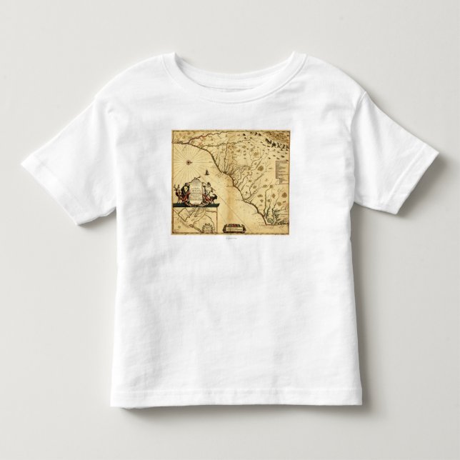 Carolinas med nord till den RightPanoramic kartan Tee Shirt (Framsida)