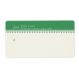 Caroline Mailing Label, Green Fraktsedel