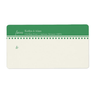 Caroline Mailing Label, Green Fraktsedel