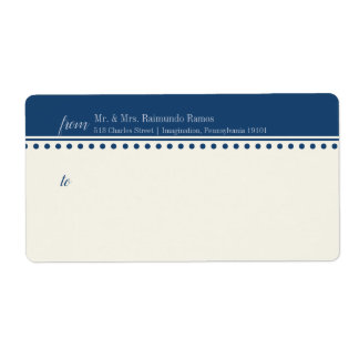 Caroline Mailing Label, Navy Blue Fraktsedel