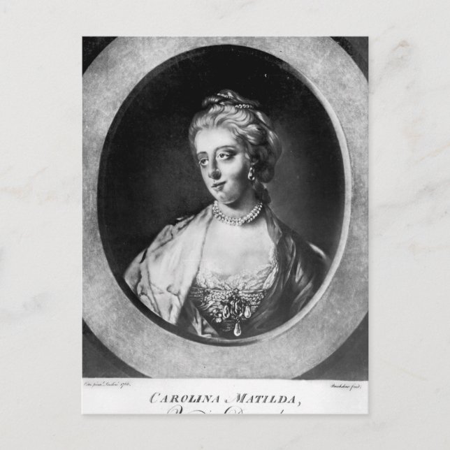 Caroline Matilda, drottning av Danmark och Norge Vykort (Framsida)