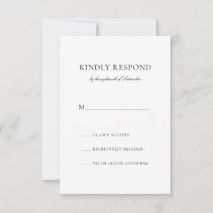 Caroline Simple Black Calligraphy Classic Bröllop OSA Kort