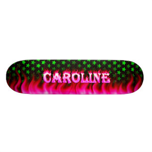 Caroline skateboardrosor avfyrar och flammar skateboard bräda 20 cm