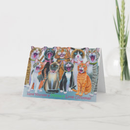 Caroling Cats-utskrivet meddelande inuti