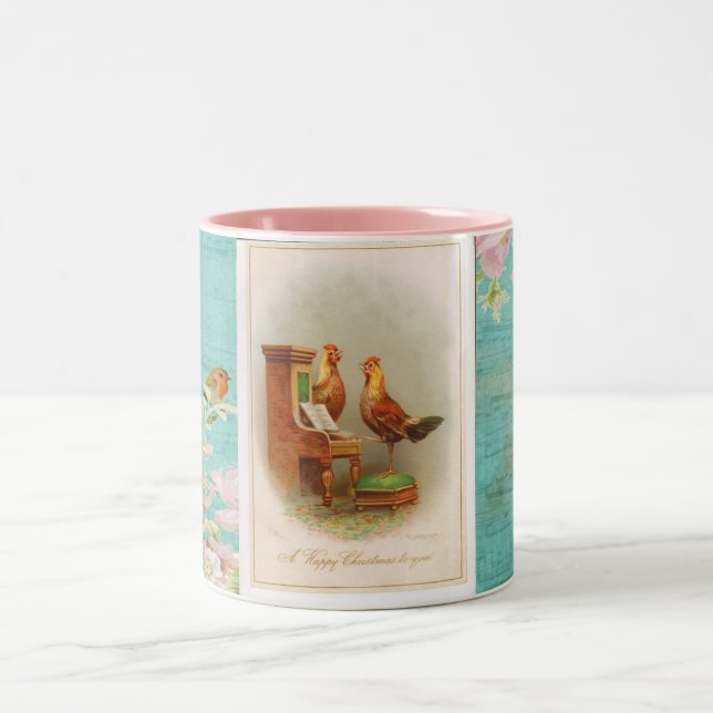 Caroling Chickens Coffee Mugg (Center)