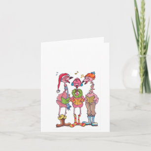 Caroling Flamingoshelgdag Notecard Helgkort