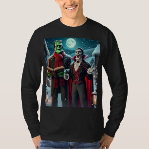 Caroling Frankensteins monster och Dracula T Shirt