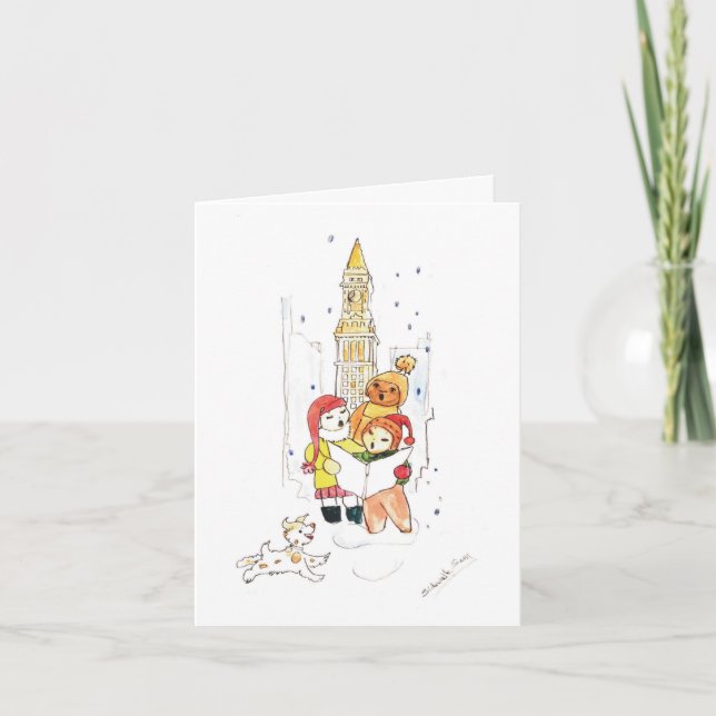 Caroling Helgdag Card Kort (Framsida)