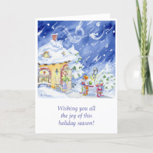 Caroling Helgdag Card Tack Kort
