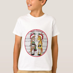 Caroling Horses- "Mare'y jul" T-shirt