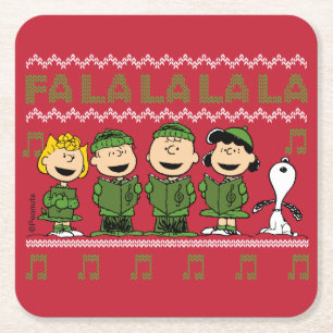 Caroling jul Sweater Graphic Underlägg Papper Kvadrat