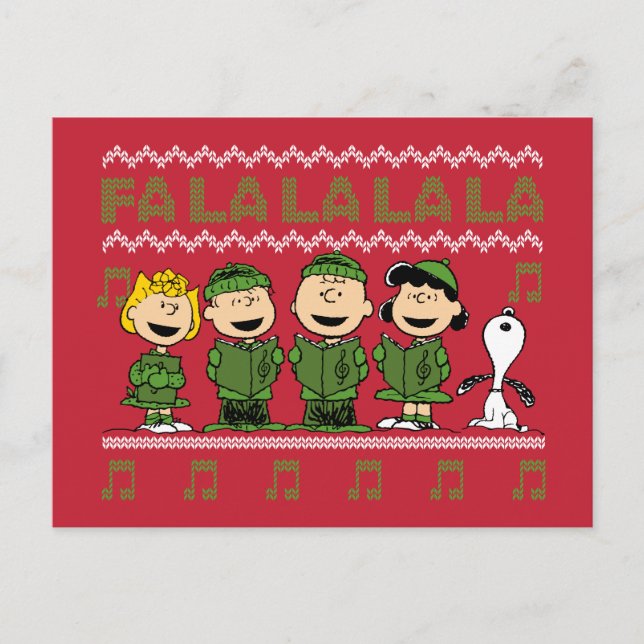 Caroling jul Sweater Graphic Vykort (Framsida)
