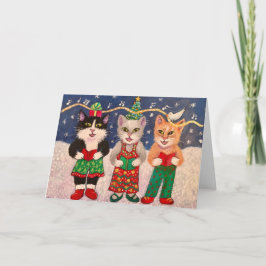 Caroling katter helgkort