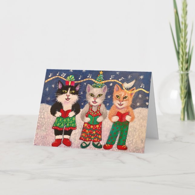 Caroling katter helgkort (Framsida)