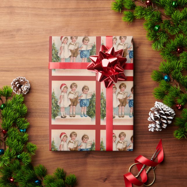 Caroling Kids God jul Wrapping Papper Presentpapper (Julgåva)