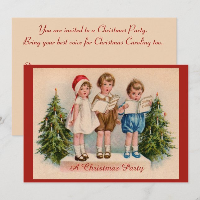 Caroling Kids Julfest-inbjudan Inbjudningar (Fram/baksida)