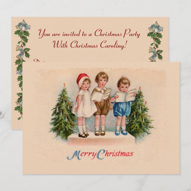 Caroling Kids Julfest-inbjudan Inbjudningar (Fram/baksida)