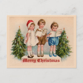 Caroling Kids Postcard Helg Vykort
