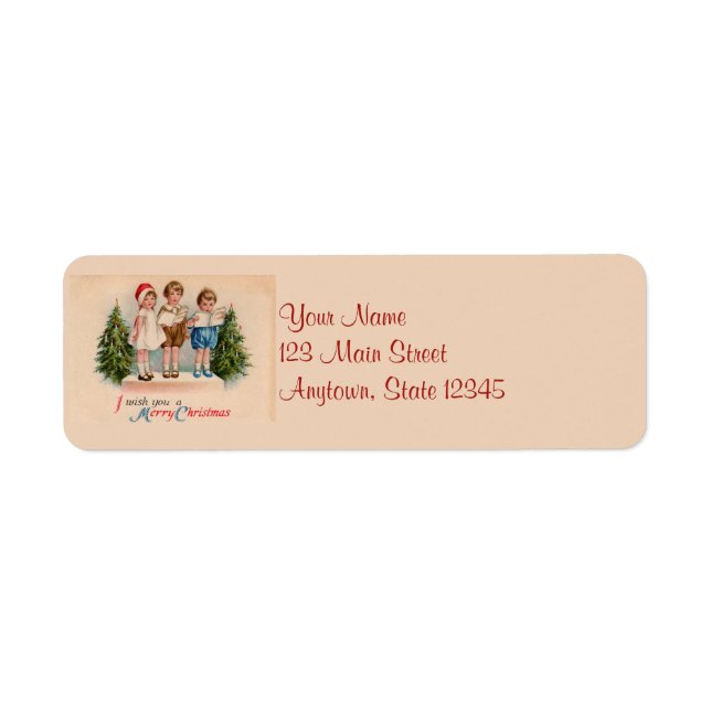 Caroling Kids Returetiketter Returadress Etikett (Framsidan)