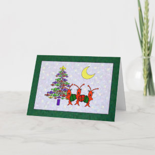 Caroling Kräftor Fleur de Lis Jul Helgkort