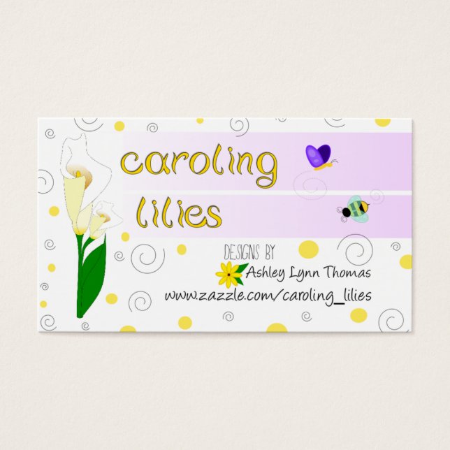 Caroling Lilies Card Visitkort (Framsidan)