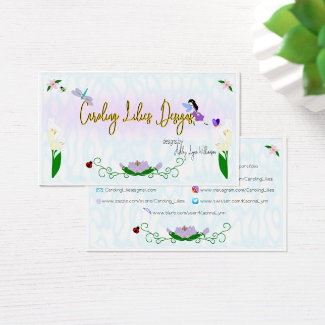 Caroling Lilies Redesign Card Visitkort (Skivbord)