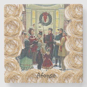 Caroling Marble Stone Underlägg jul