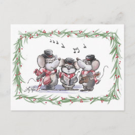 Caroling med Mic, Mac & Moe-vykort Vykort