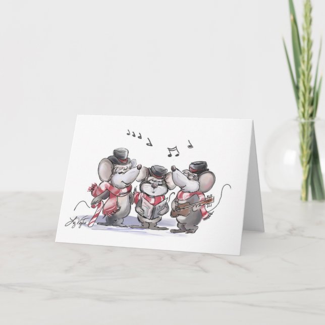 Caroling Mic, Mac & Moe Card Helgkort (Framsida)