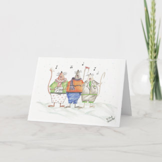 Caroling Mice Greeting Card Helgkort