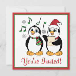 Caroling Penguins julfest-inbjudan Inbjudningar