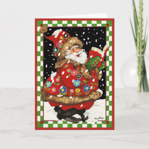Caroling Santa Helgkort