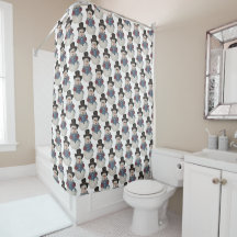 Caroling Snögubbe Winter Shower Curtain