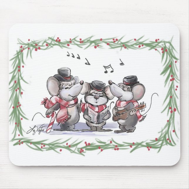 Caroling with Mic, Mac & Moe Mousepad Musmatta (Framsidan)
